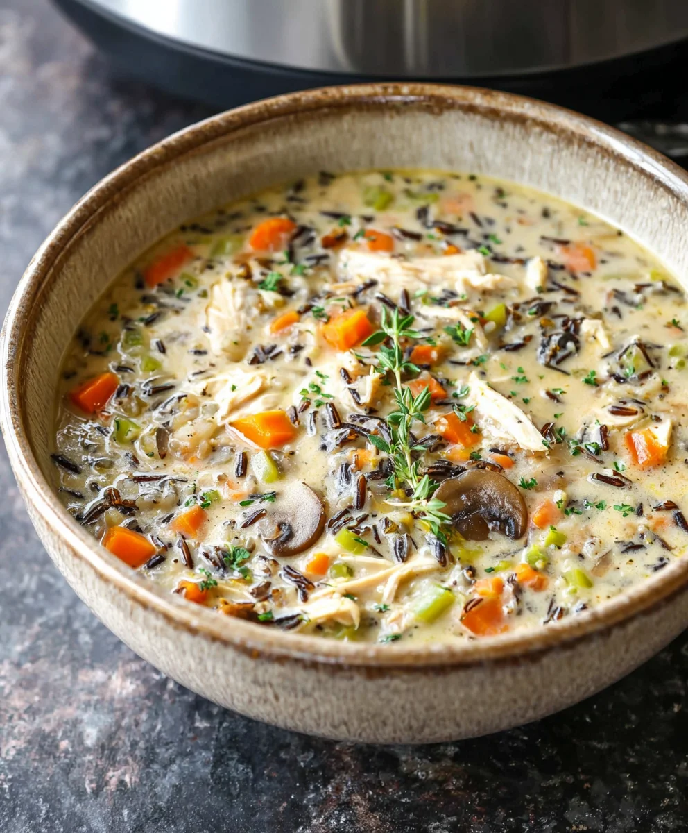 Easy Slow Cooker Chicken Wild Rice Soup Recipe