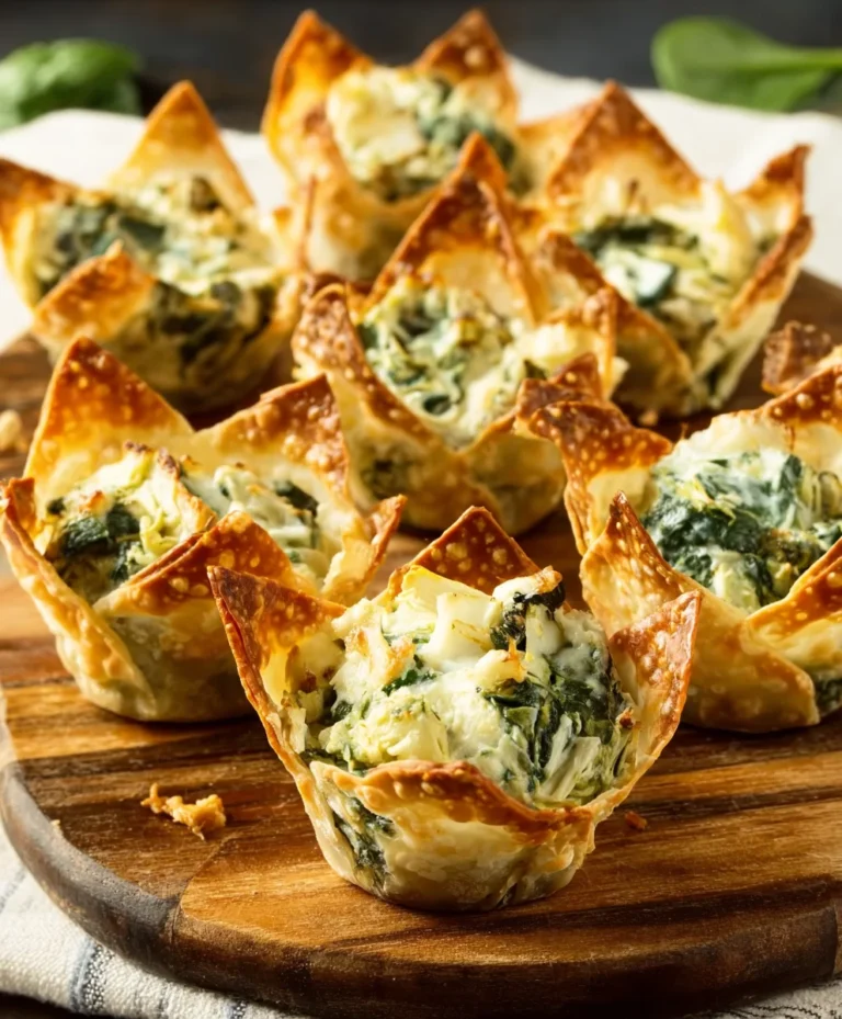 Spinach Artichoke Wonton Cups- Delicious Appetizer