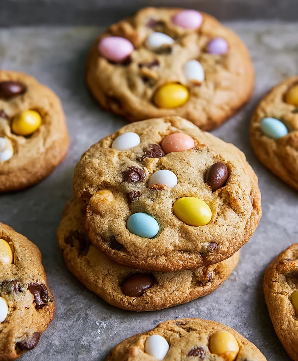 Thick Chocolate Chip Mini Egg Cookies - Easy Recipe