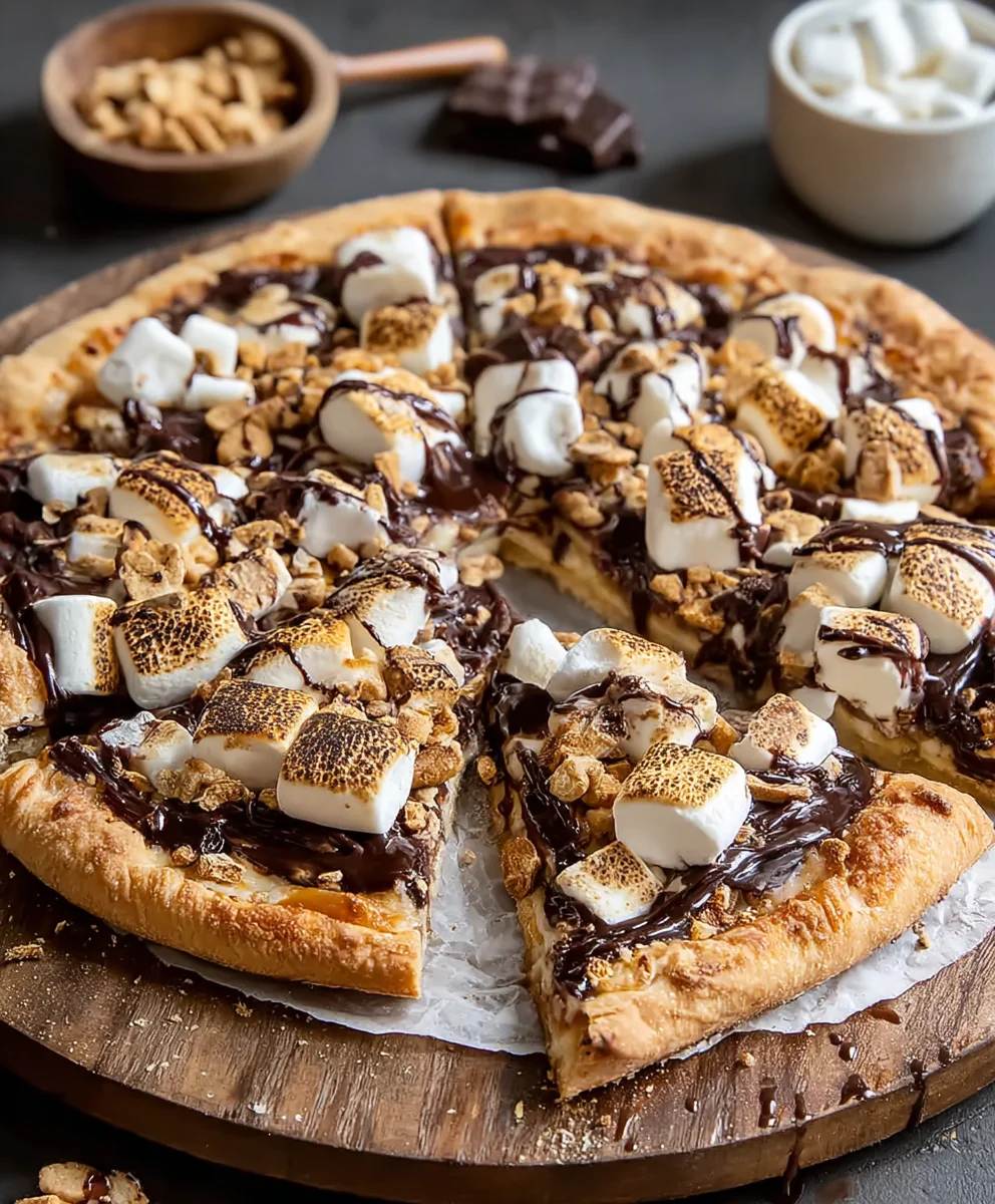 Easy S'mores Pizza Recipe- Decadent Dessert Pizza