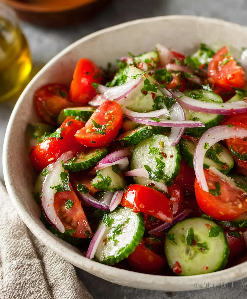 Easy Refreshing Cucumber Tomato Salad Recipe