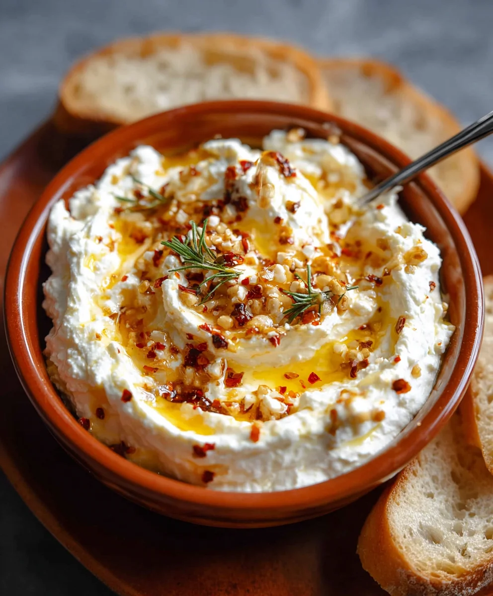 Spicy Ricotta Dip with Hot Honey-Easy Appetizer