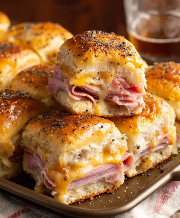 Beef Beef Ham Cheese Sliders- Easy Baked Appetizer