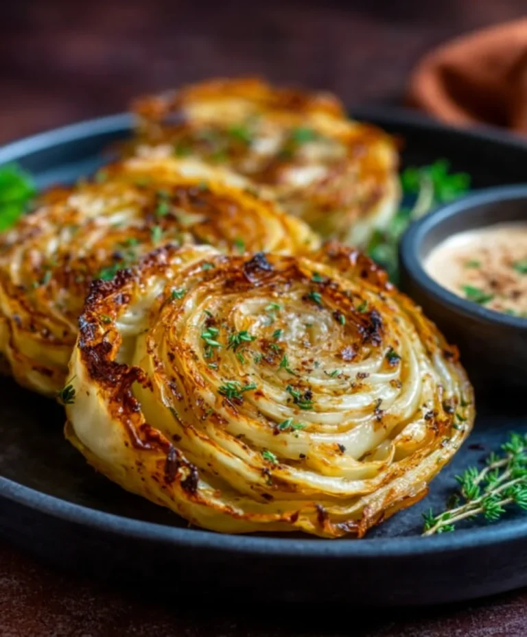 Oven Roasted Garlic Cabbage Steaks-Easy & Delicious