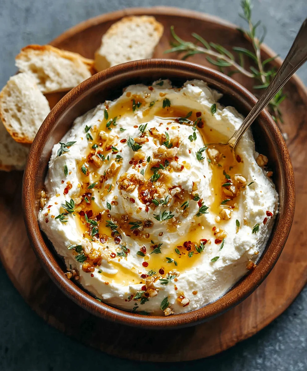 Spicy Ricotta Dip with Hot Honey-Easy Appetizer