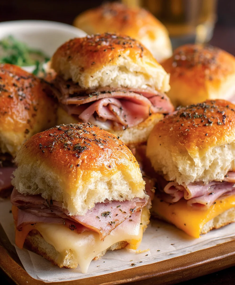 Beef Beef Ham Cheese Sliders- Easy Baked Appetizer
