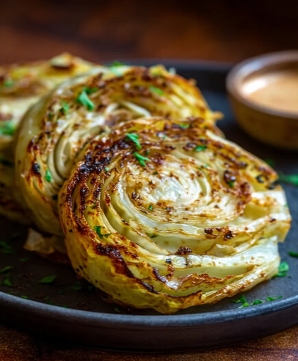 Oven Roasted Garlic Cabbage Steaks-Easy & Delicious