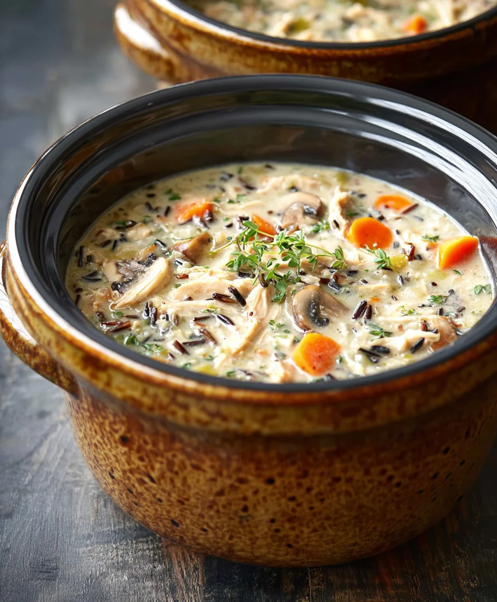 Easy Slow Cooker Chicken Wild Rice Soup Recipe