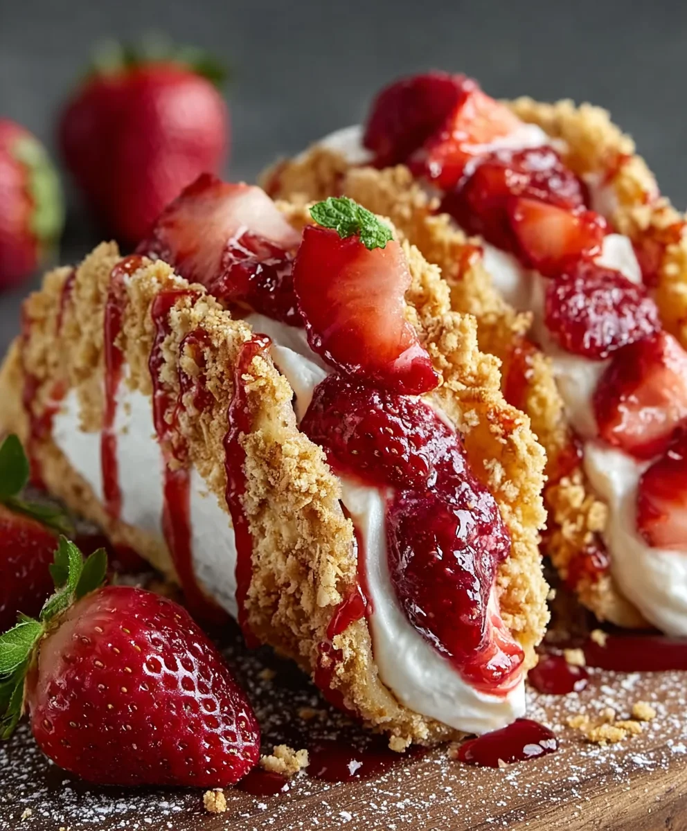 Strawberry Crunch Cheesecake Tacos-Easy Sweet Treat