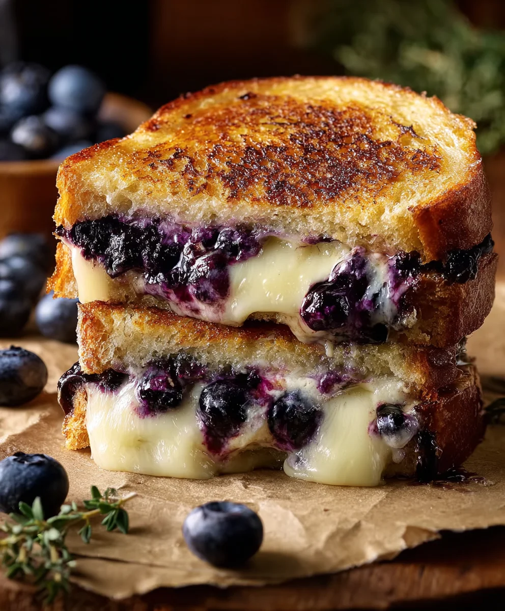 Blueberry White Cheddar Grilled Cheese Delight