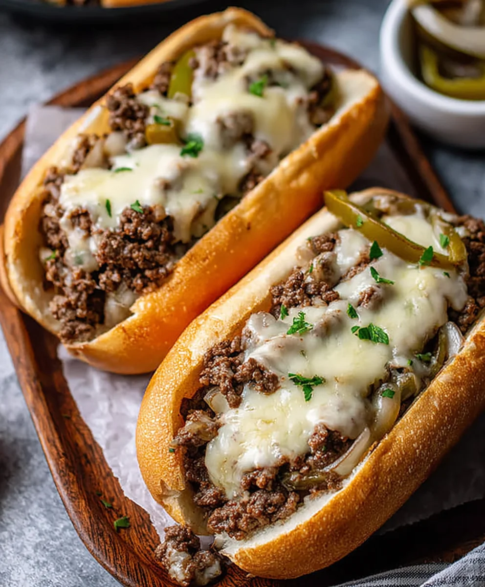 Easy Ground Beef Philly Cheesesteak Recipe