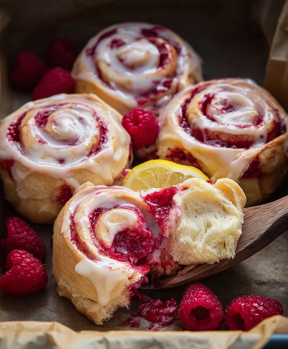 Brioche Raspberry Lemon Rolls-Sweet Citrus Twist