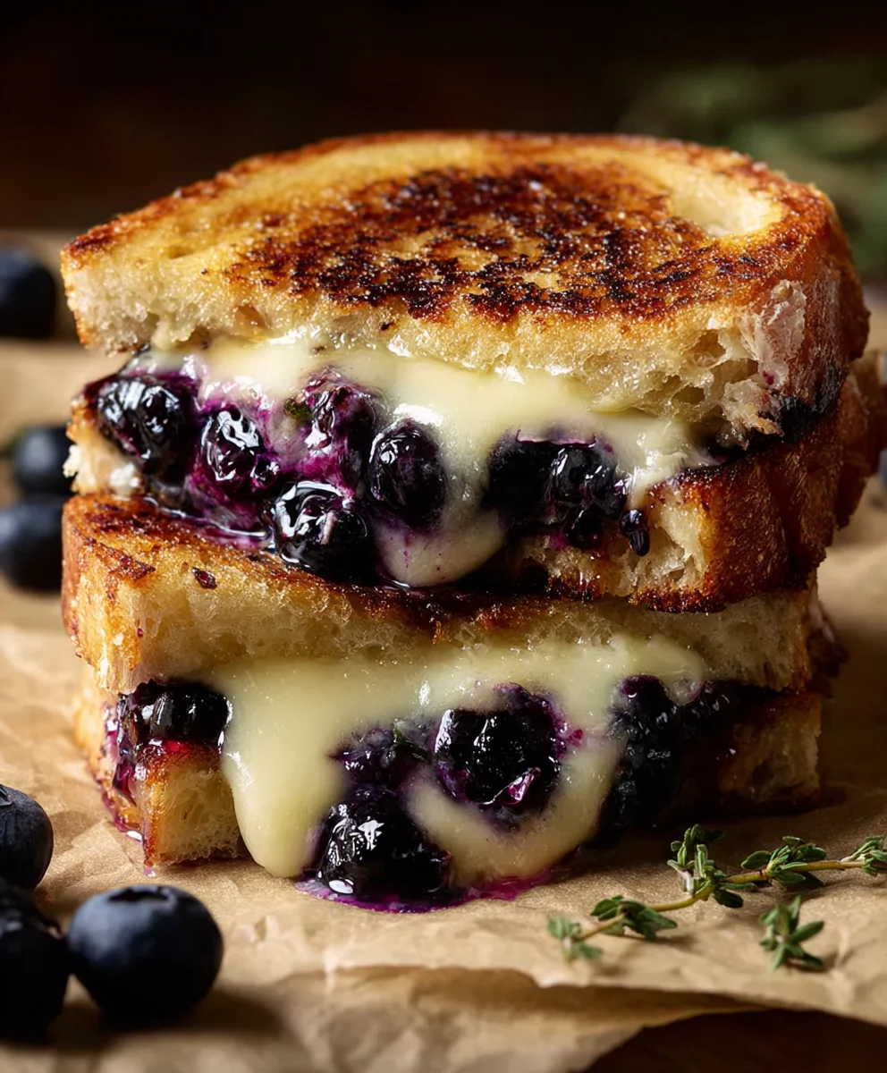 Blueberry White Cheddar Grilled Cheese Delight