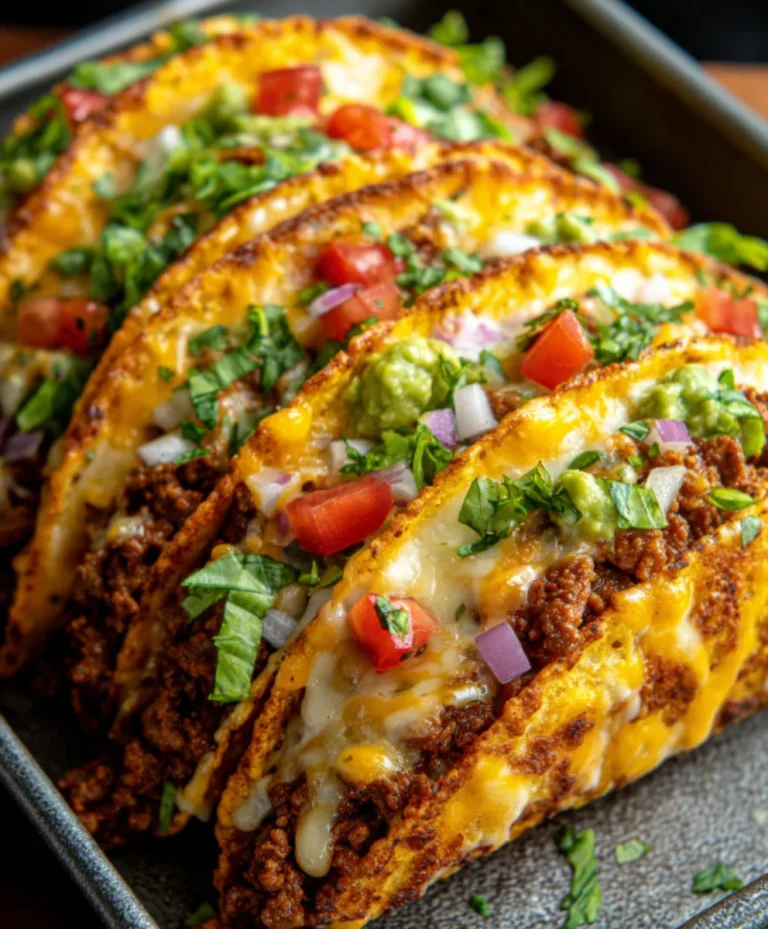 Cheesy Baked Tacos- Crispy Beef Loaded Recipe