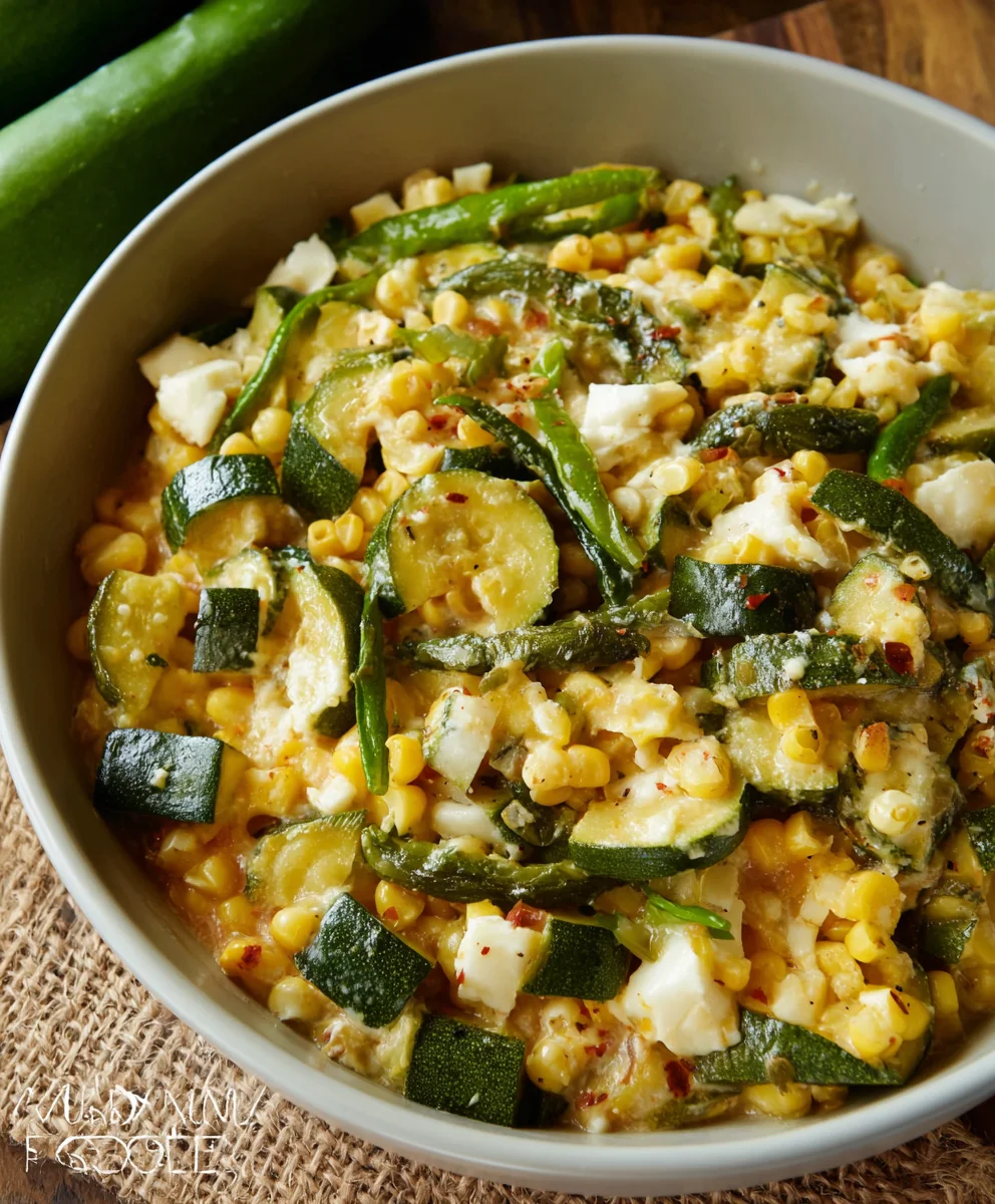 Calabacitas con Elote-Creamy Zucchini & Corn Dish