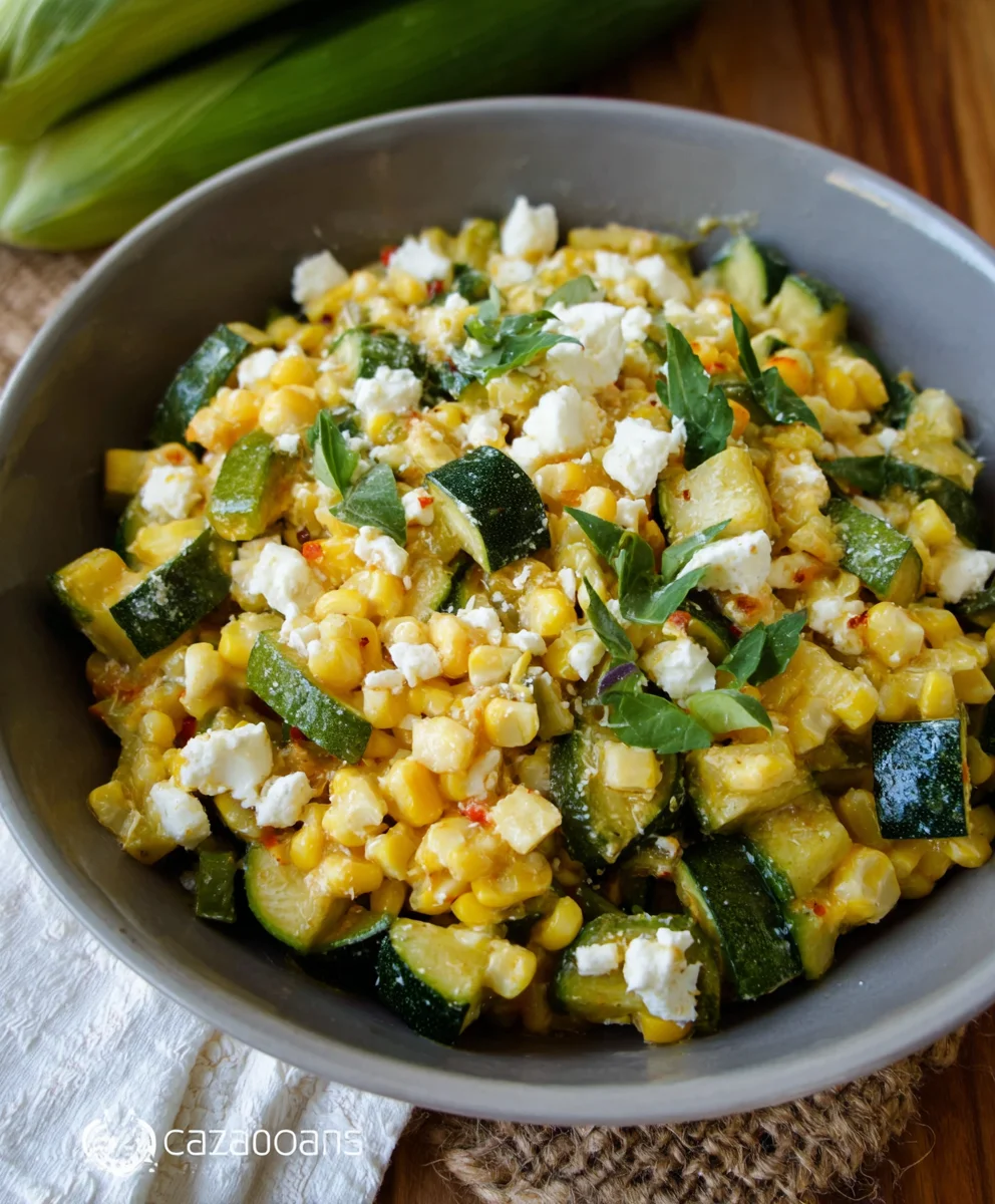 Calabacitas con Elote-Creamy Zucchini & Corn Dish