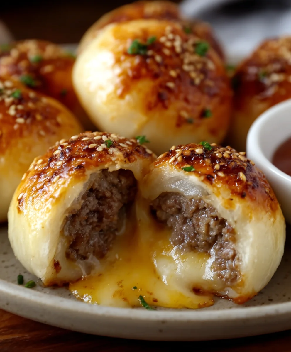 Garlic Parmesan Cheeseburger Bombs - Easy Recipe