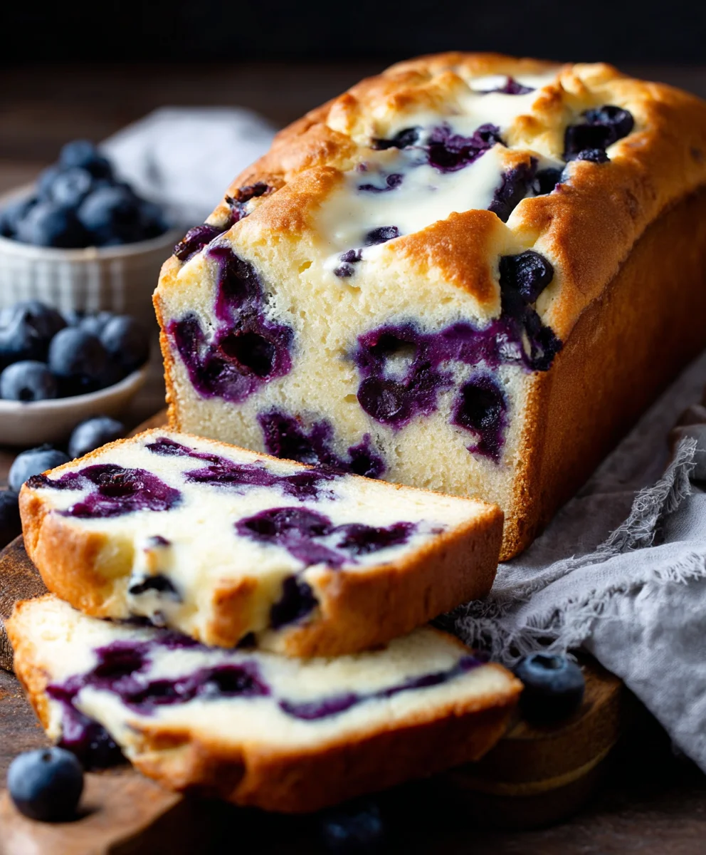 Easy Blueberry Cream Cheese Bread - Delicious Bake