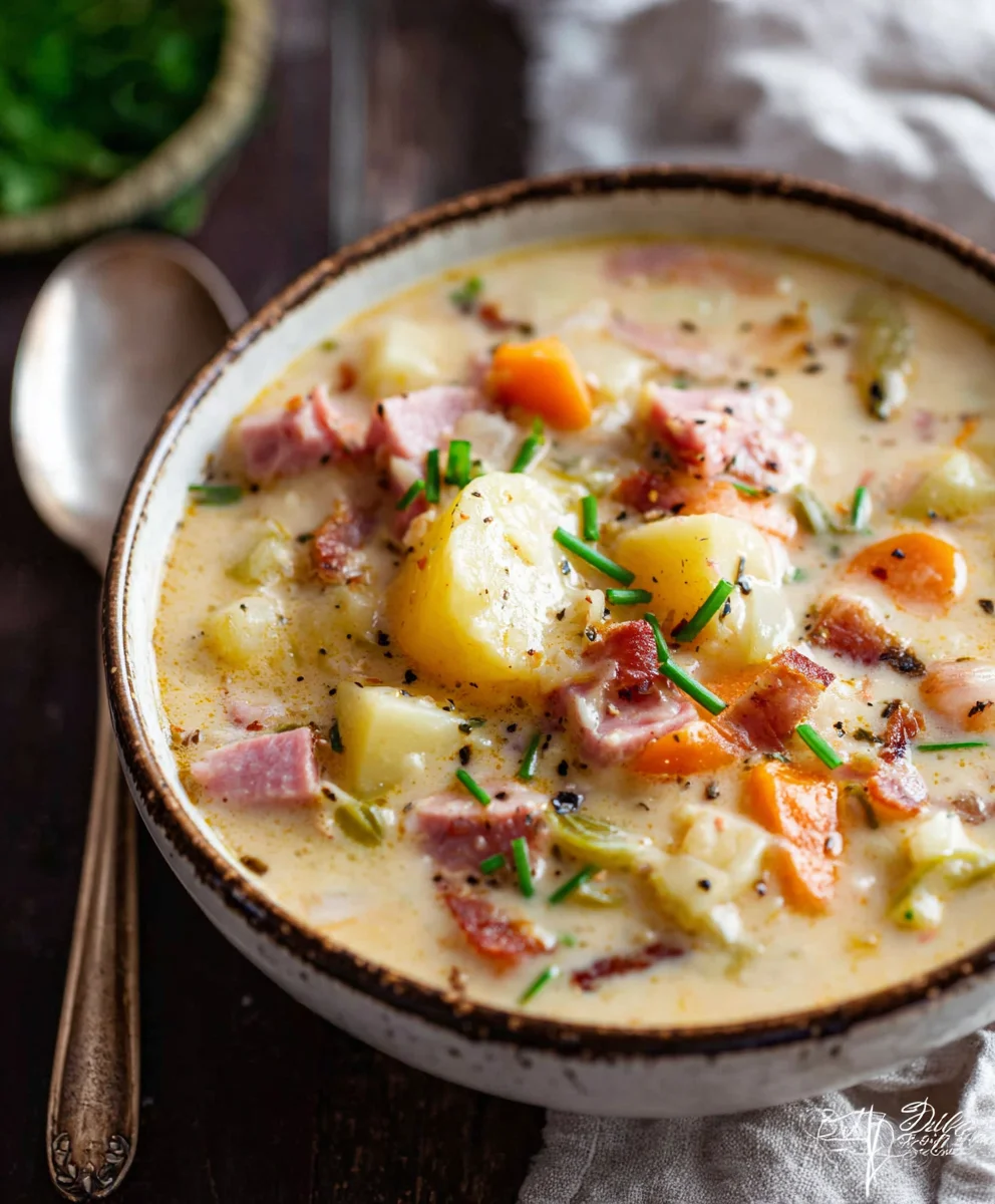 Hearty Beef Beef Ham Potato Soup-Delicious Comfort Food