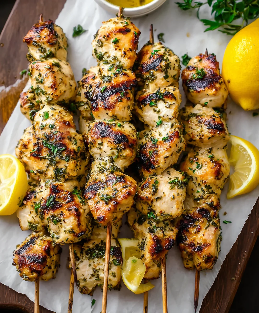 Lemon Herb Chicken Skewers-Easy & Flavorful Grill Recipe