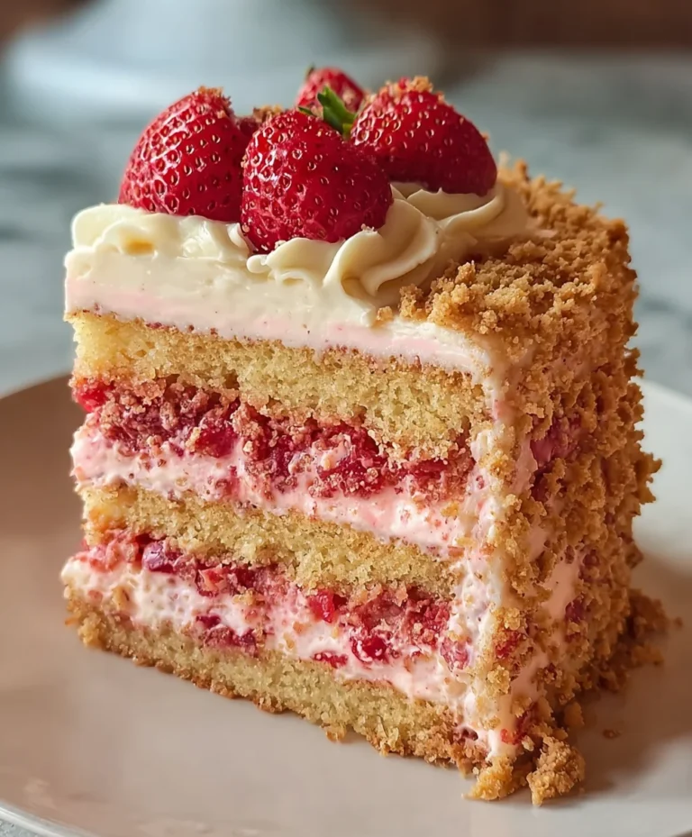 Strawberry Crunch Cake Recipe-Sweet & Easy Dessert