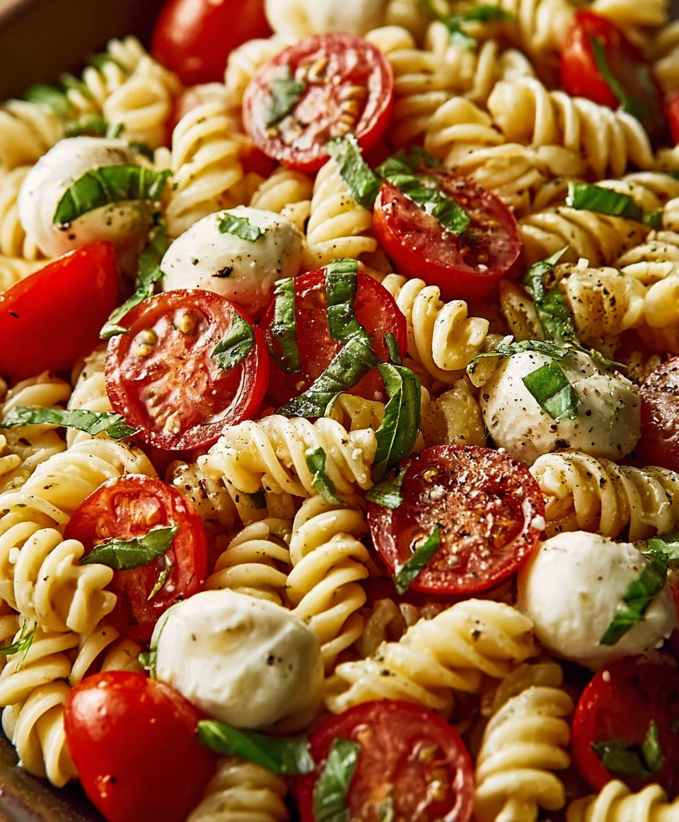 Creamy Caprese Pasta Salad - Easy Summer Meal