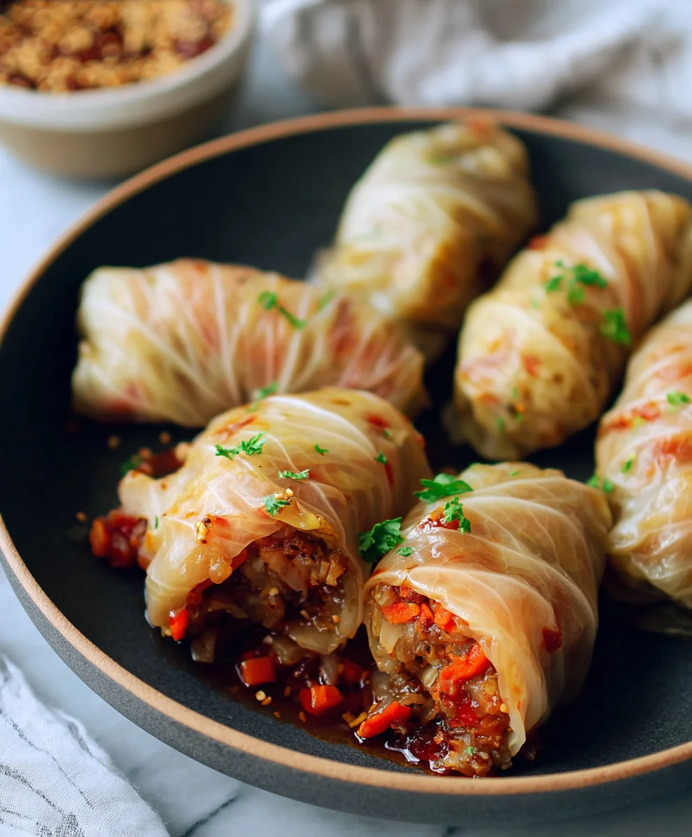 Easy Vegan Cabbage Rolls - Hearty & Delicious