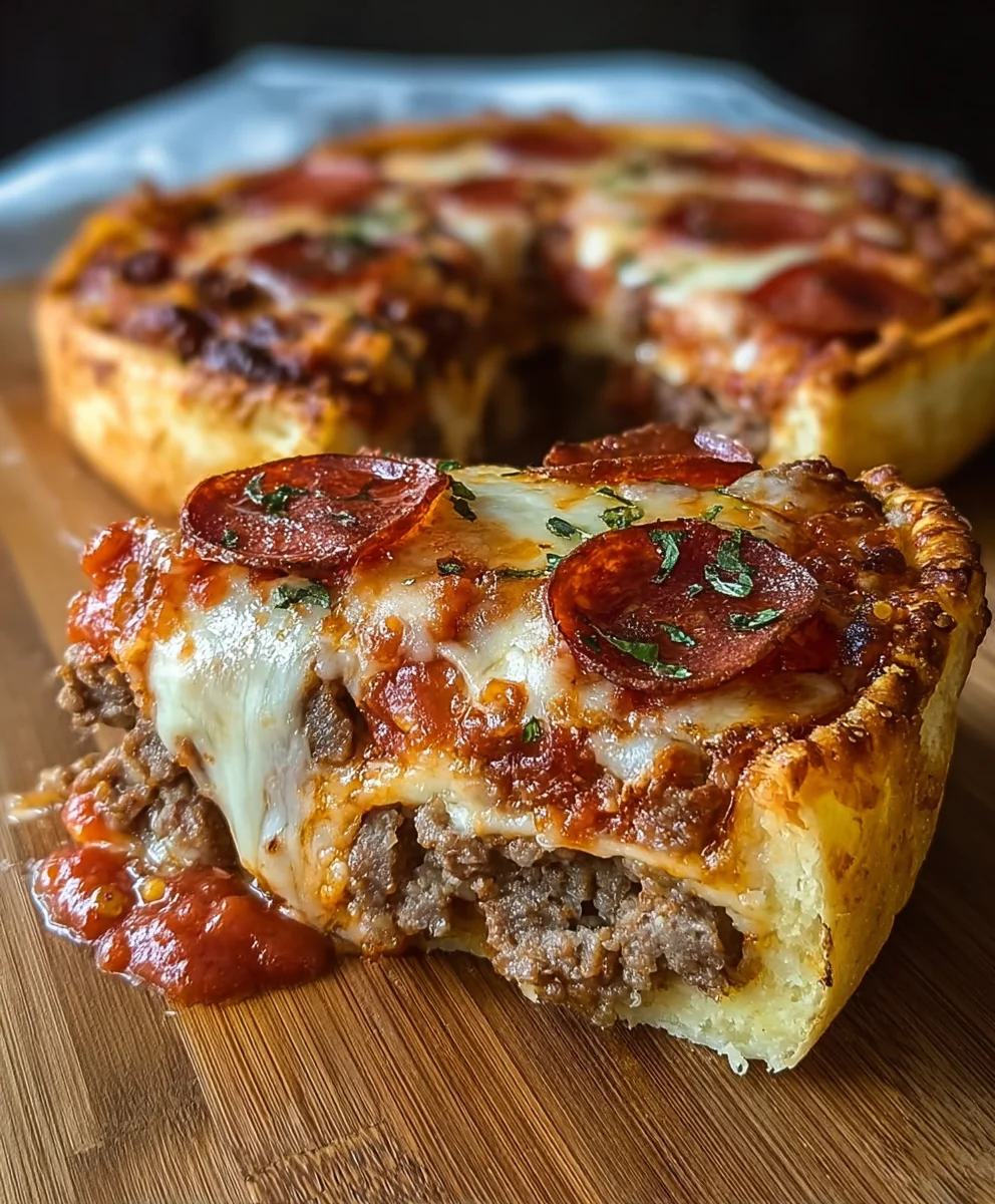 Delicious Pizza Burger Pie Recipe- Easy & Savory