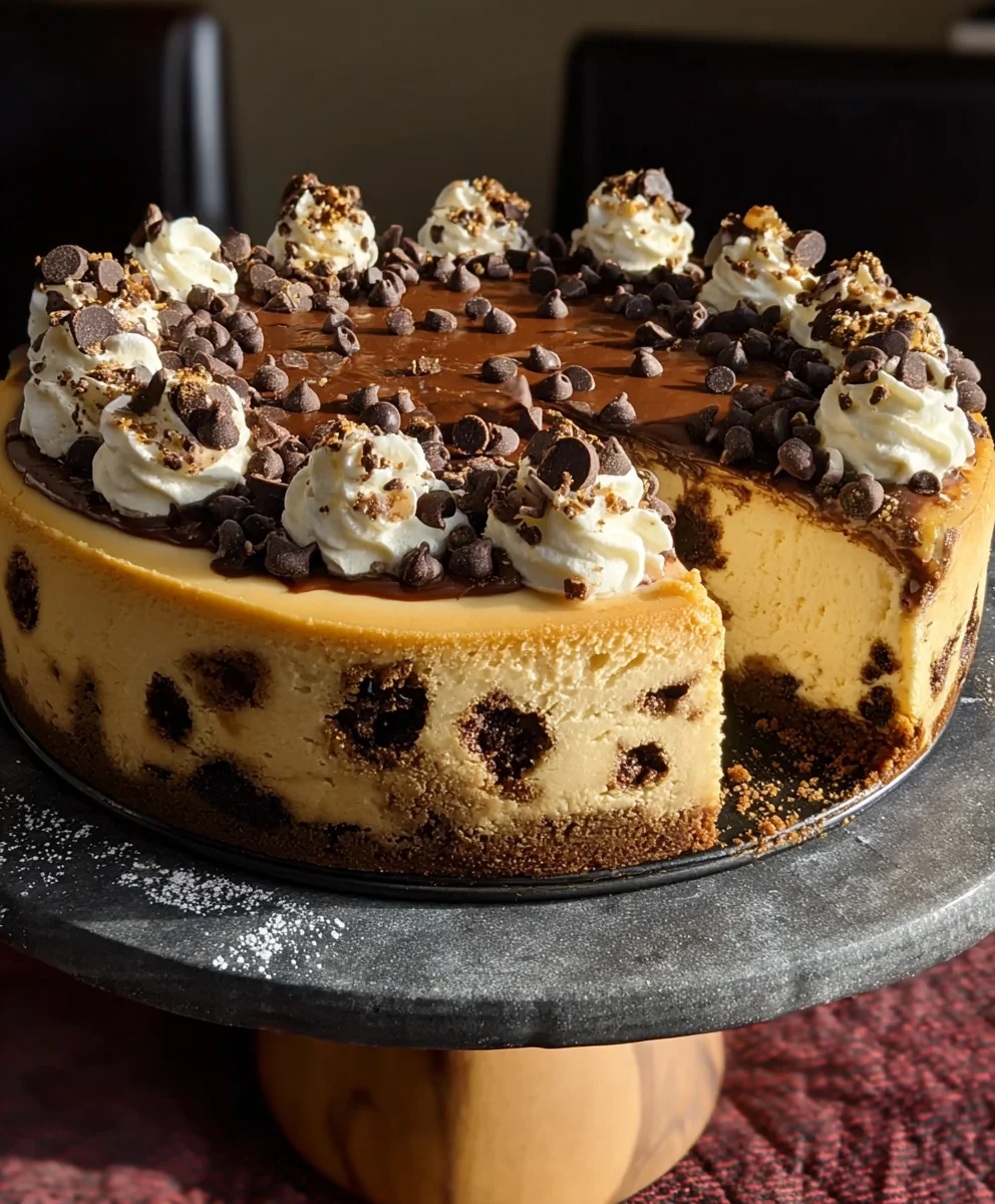 Chocolate Chip Cookie Cheesecake-Decadent Dessert
