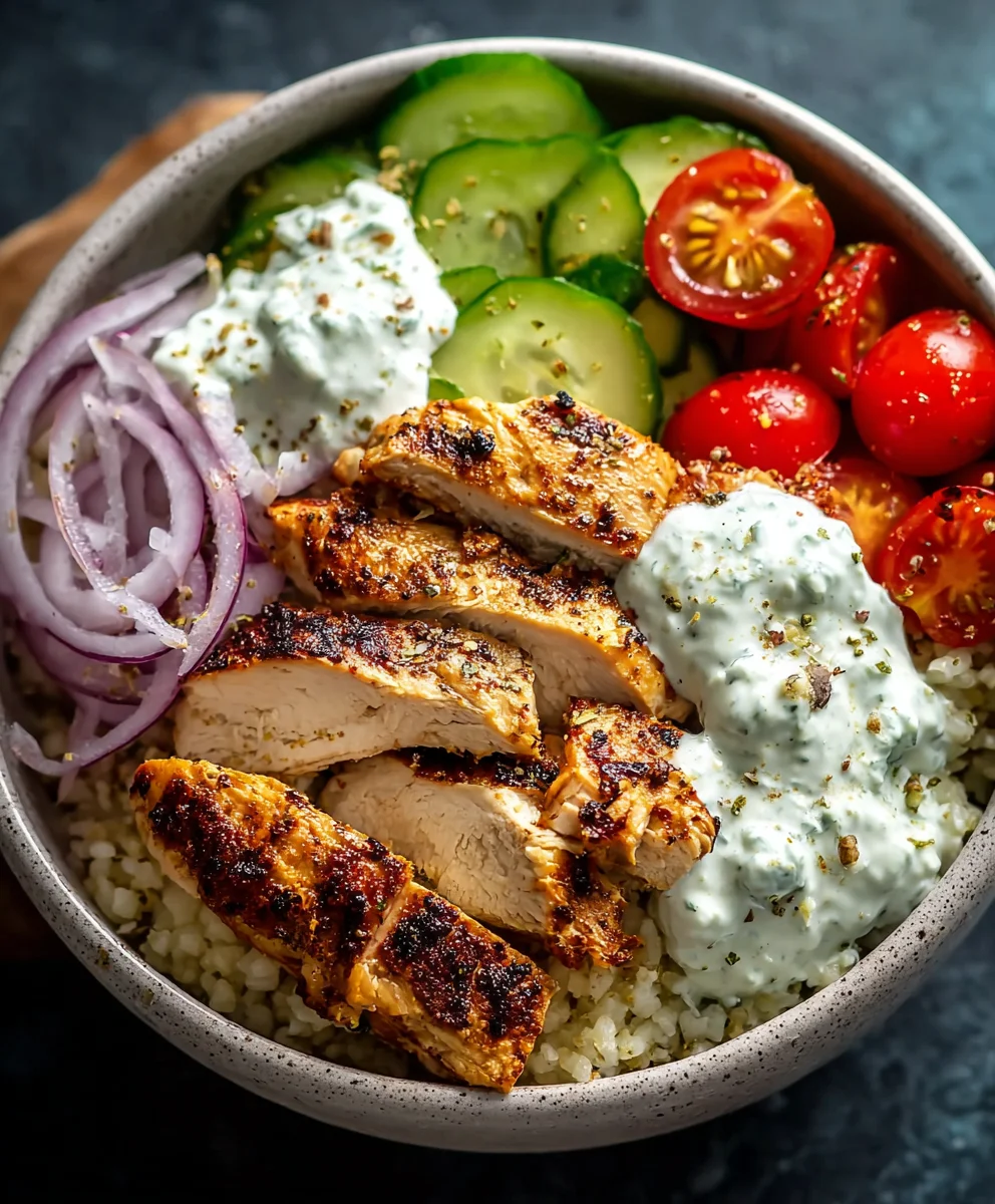 Greek Chicken Gyro Bowl- Easy Healthy Meal