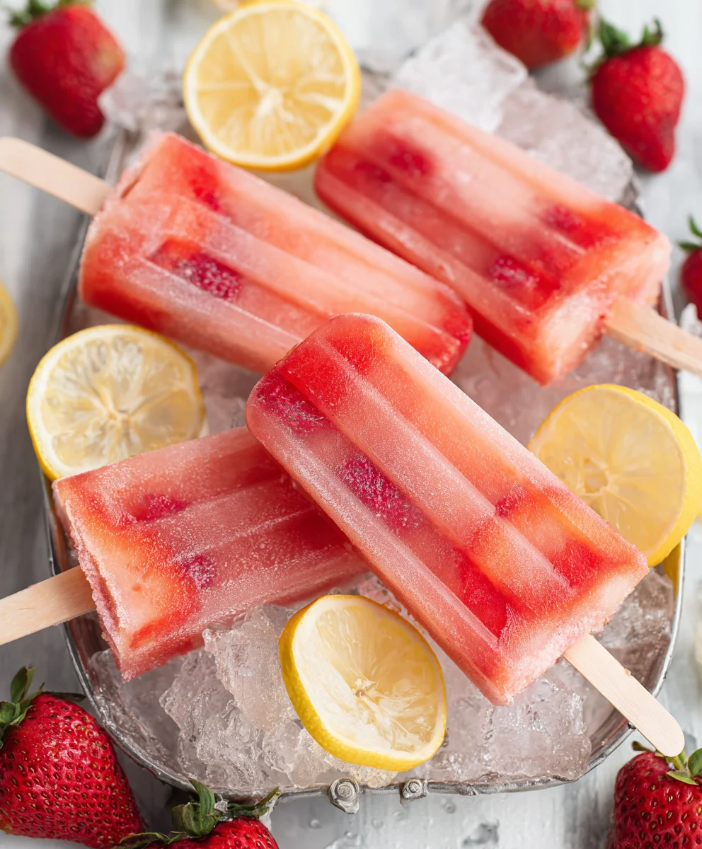 Strawberry Lemonade Popsicles- Refreshing Summer Treat