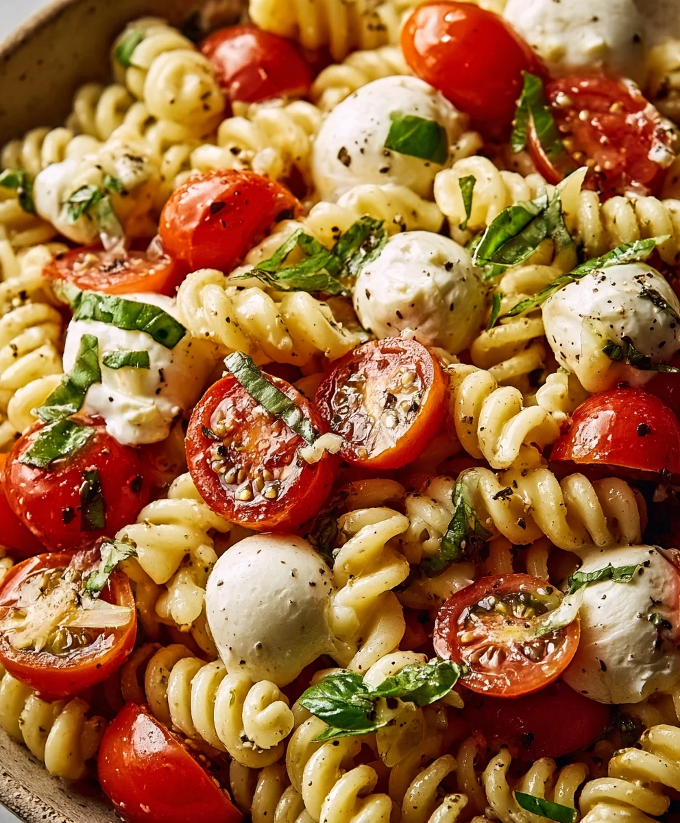 Creamy Caprese Pasta Salad - Easy Summer Meal