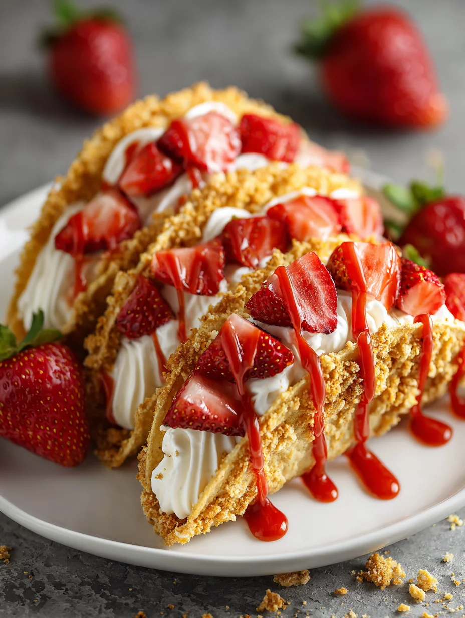 Strawberry Crunch Cheesecake Tacos-Easy & Delicious Dessert