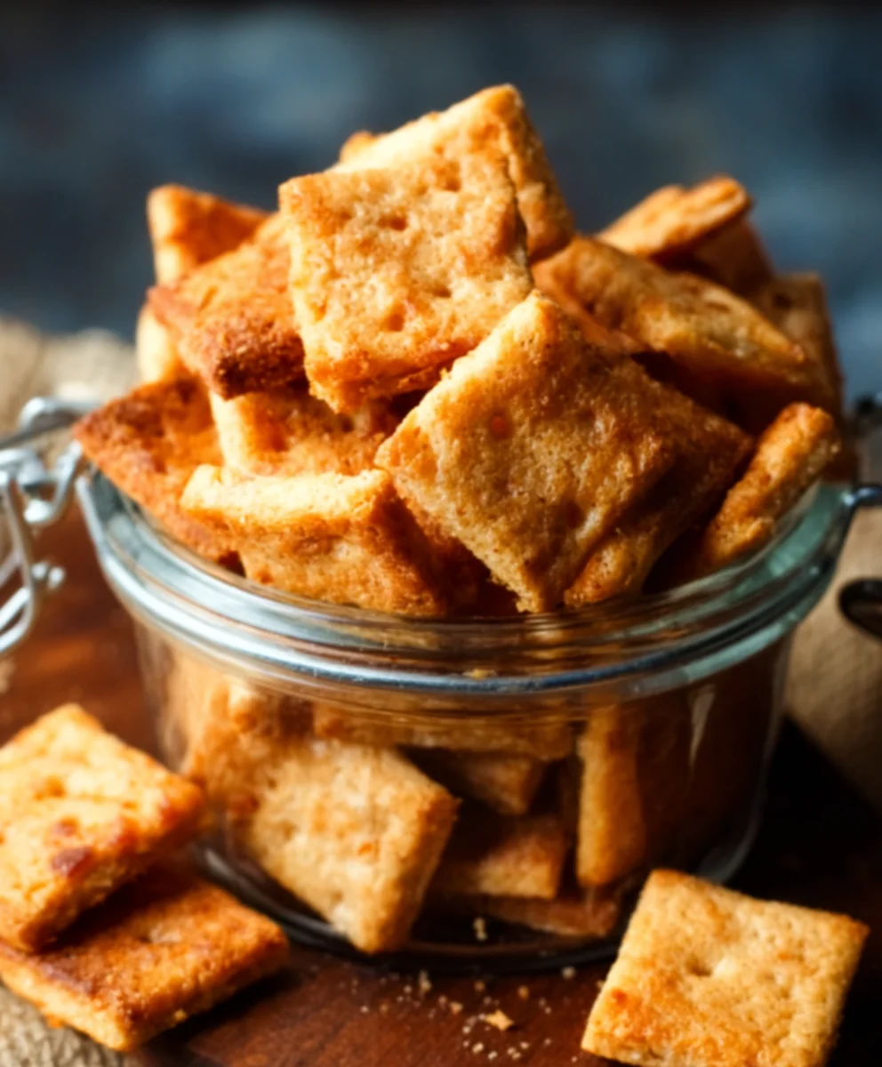 Cheesy Sourdough Crackers - Crispy Homemade Treats