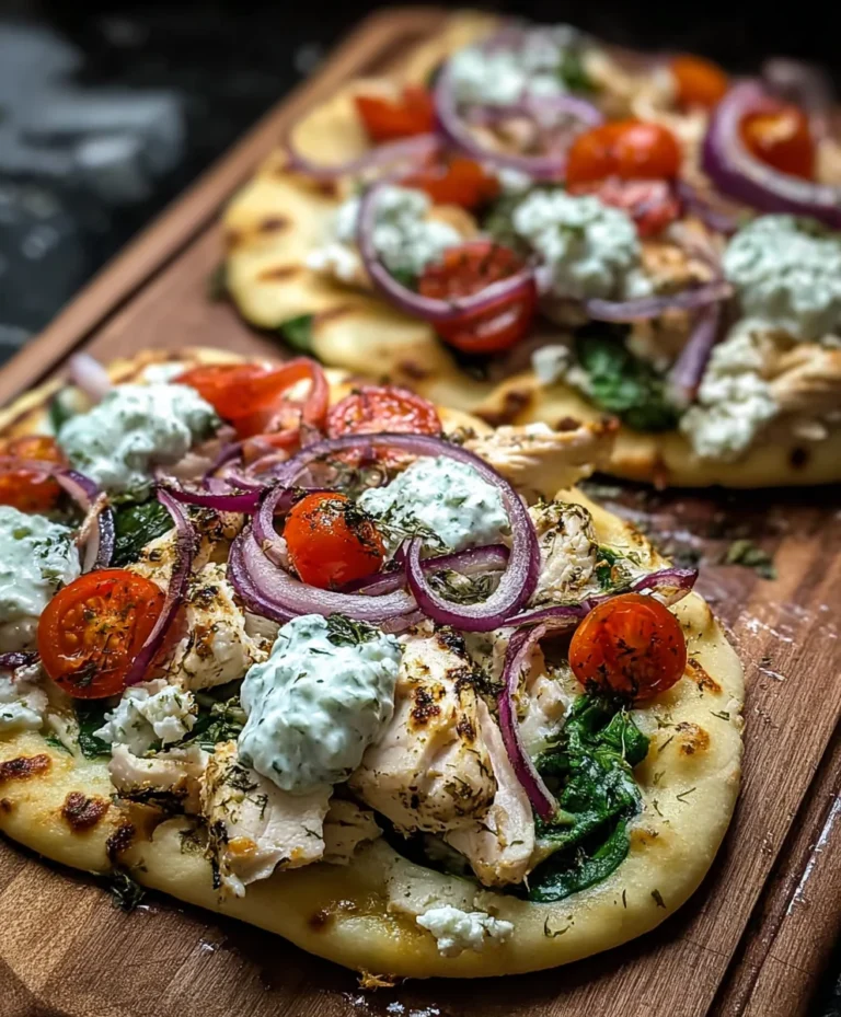 Tzatziki Chicken Naan Pizza- Easy Veggie Dinner