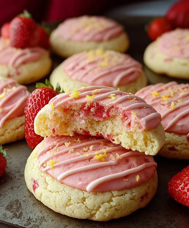Strawberry Lemonade Cookies-Sweet & Tart Refreshing Bites