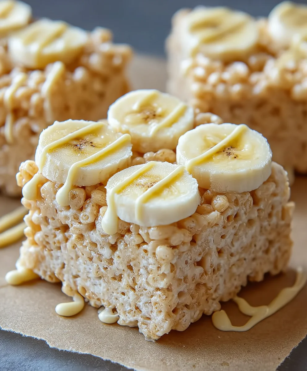 Banana Pudding Rice Krispie Treats-Easy Dessert