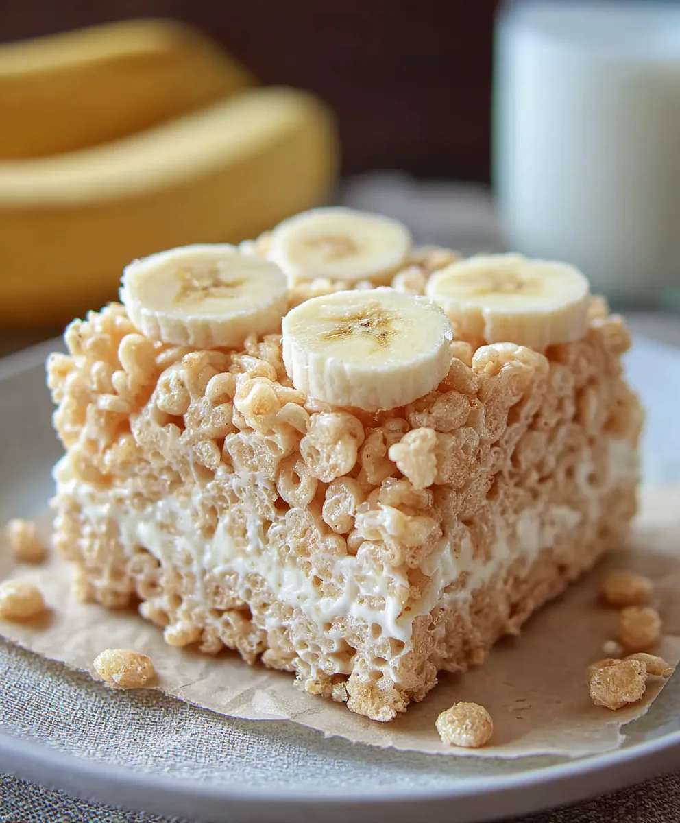 Banana Pudding Rice Krispie Treats-Easy Dessert