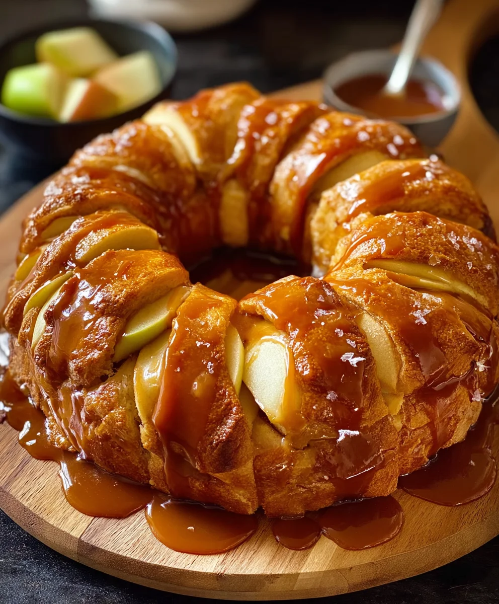 Caramel Apple Cream Cheese Crescent Ring Recipe