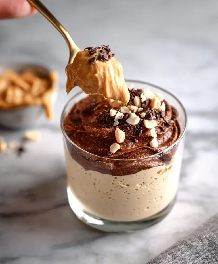 Peanut Butter Cottage Cheese Mousse-Creamy & Easy Dessert