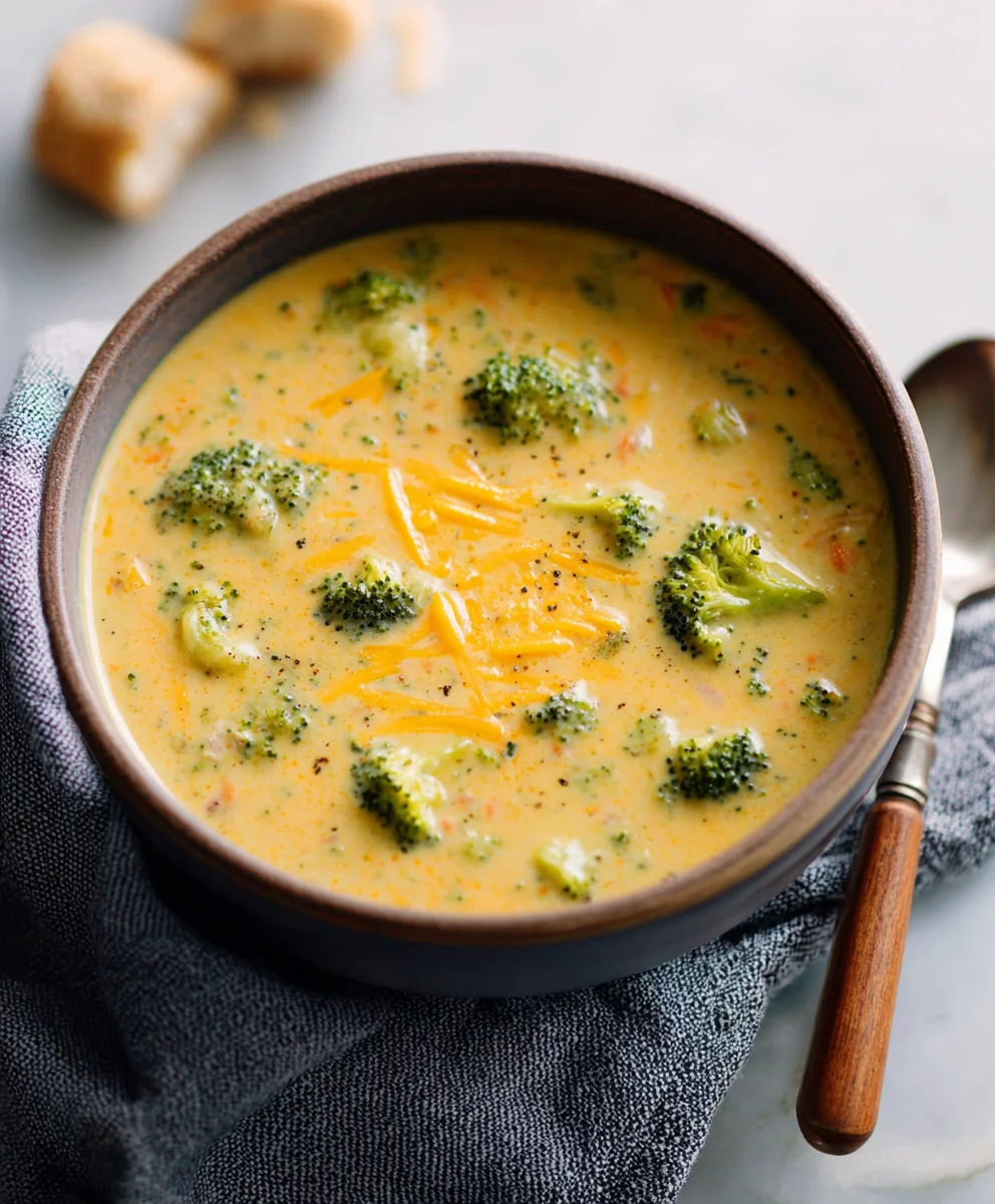 Creamy Cheddar Broccoli Soup-Easy & Delicious Recipe