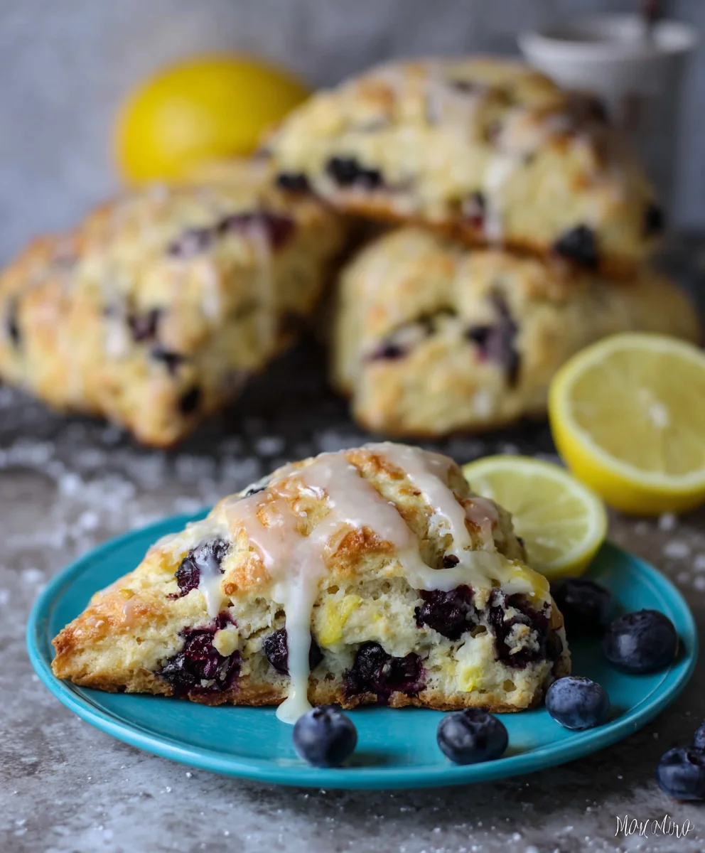 Sourdough Discard Blueberry Lemon Scones - Easy Recipe