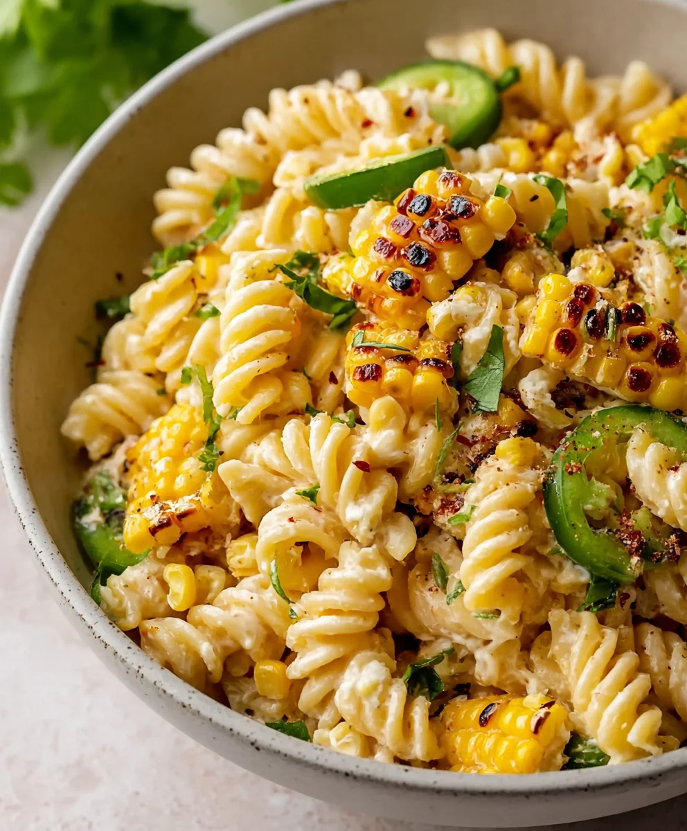 Creamy Street Corn Pasta Salad - Easy & Delicious