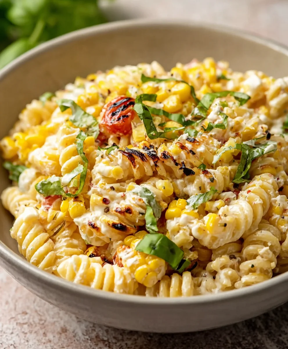 Creamy Street Corn Pasta Salad - Easy & Delicious