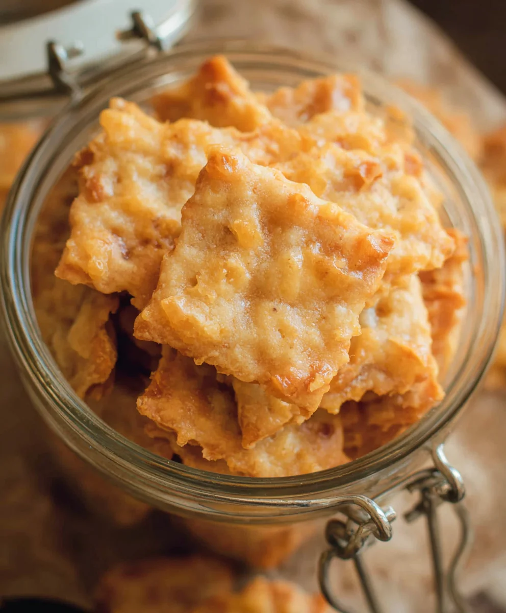 Sourdough Cheddar Crackers - Crispy & Cheesy Bites