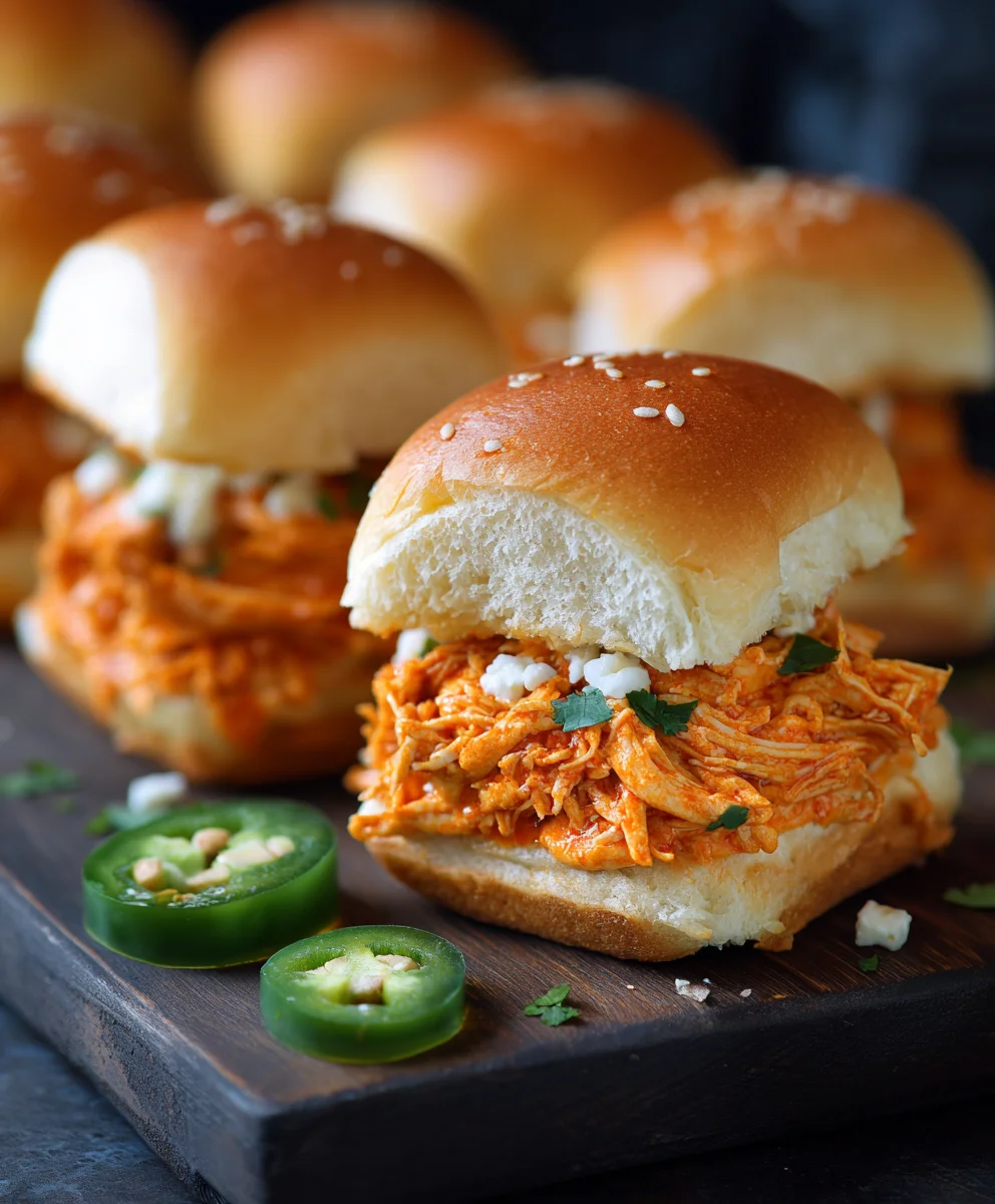 Spicy Buffalo Chicken Sliders- Quick & Easy Appetizer