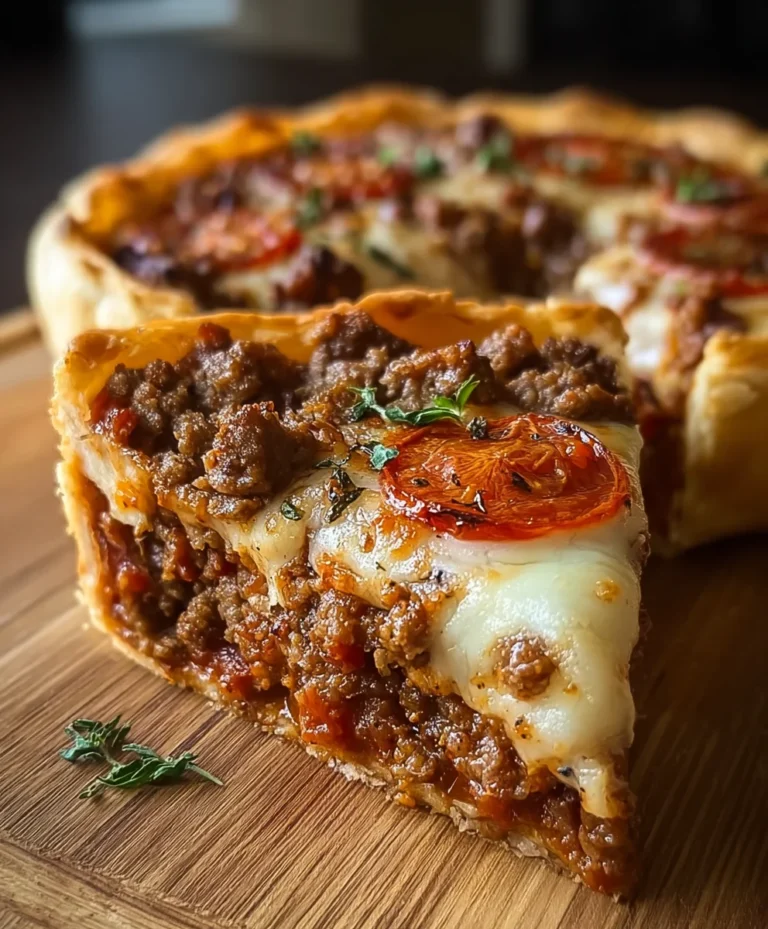 Delicious Pizza Burger Pie Recipe- Easy & Savory