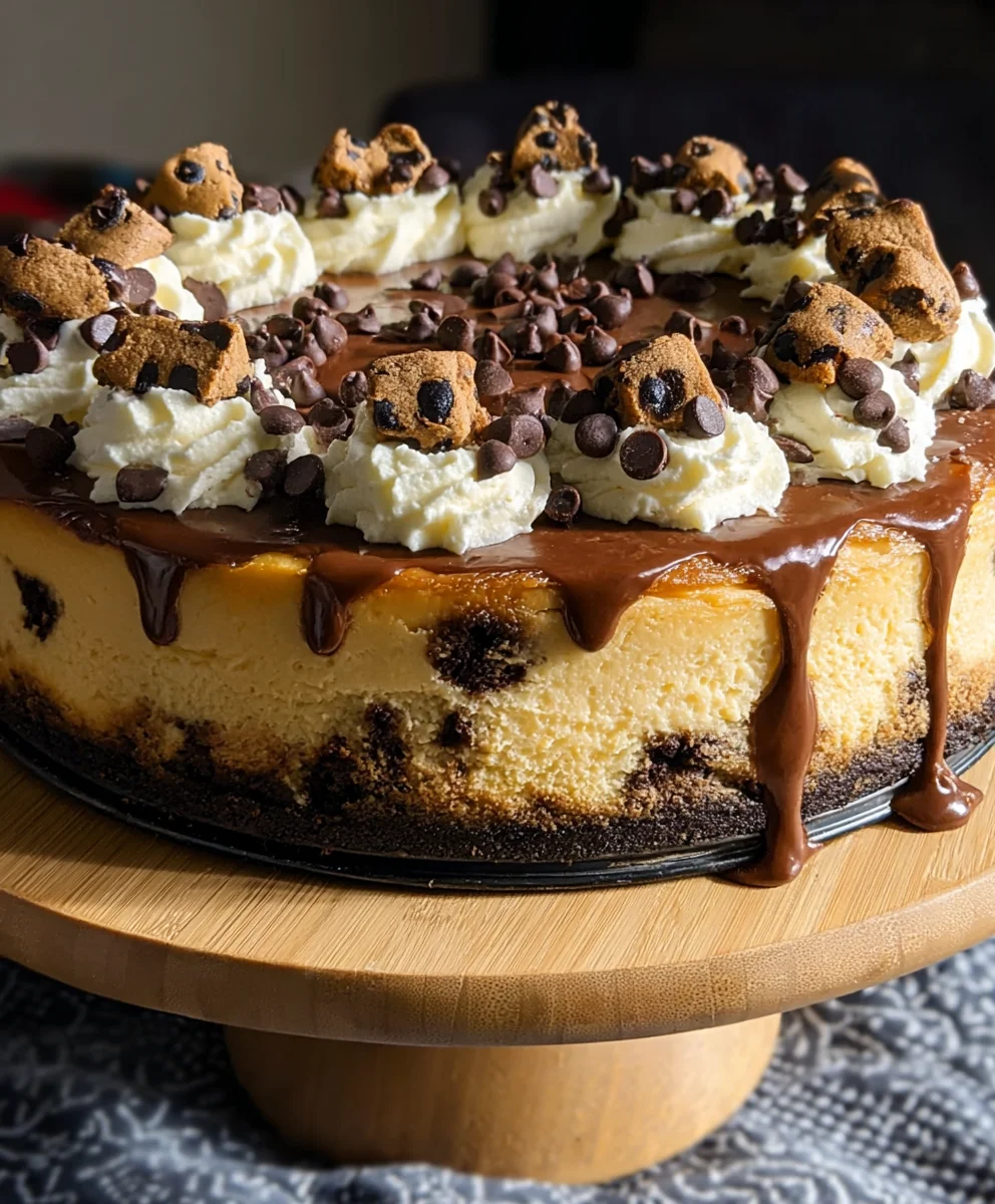 Chocolate Chip Cookie Cheesecake-Decadent Dessert