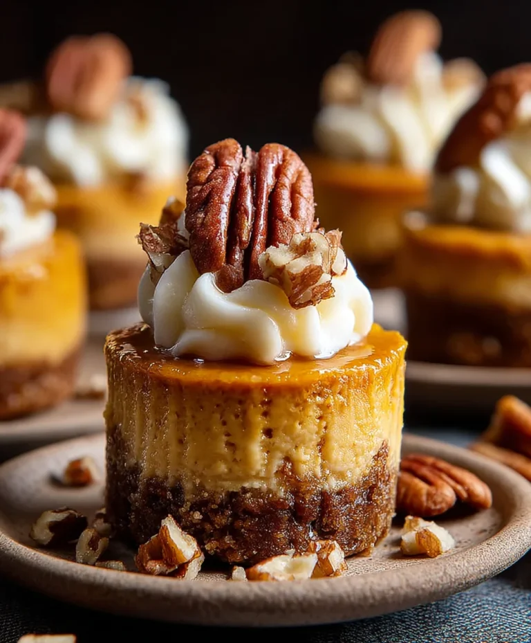 Pumpkin Pecan Mini Cheesecakes-Fall Favorite Dessert