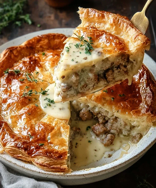 Sausage Gravy Puff Pie